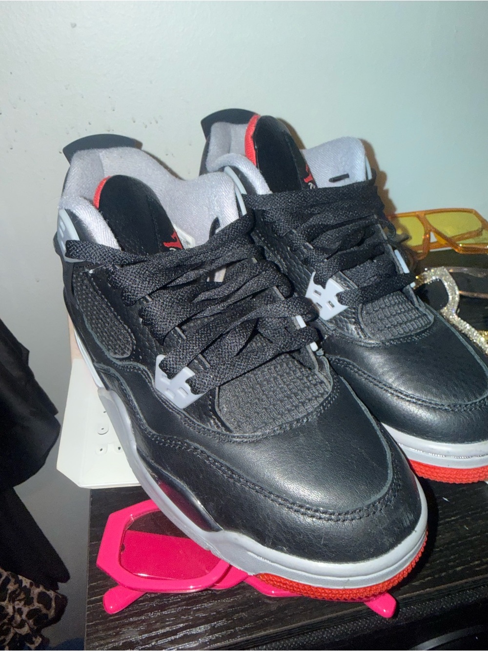 Nike Kids Black Sneakers with Red Accents
